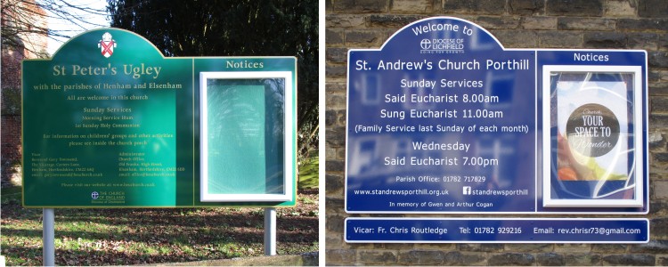 Single Superior External Lockable Church Notice Boards